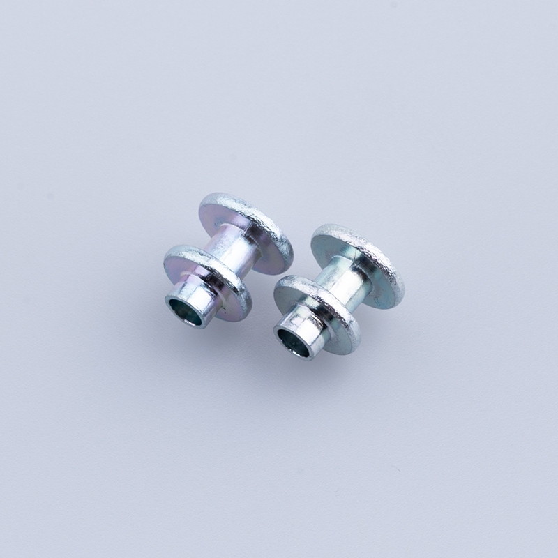  Carbon steel tire studs with eco-friendly blue zinc plating, double-flanged design for winter traction 