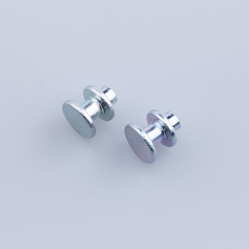  Flat-head carbon steel tire studs with blue zinc finish, custom anti-slip spikes for cold climates 