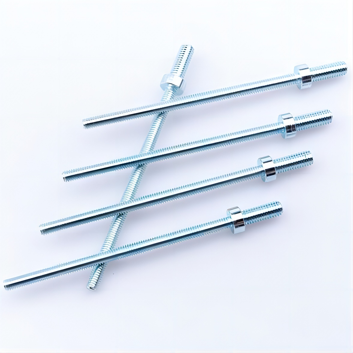 Left and Right Threaded Screws with Washer Carbon Steel Blue Zinc Plated