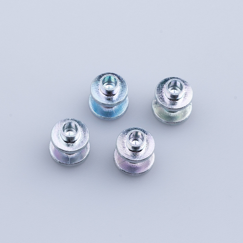 Set of 4 carbon steel tire studs with eco-friendly blue zinc plating, countersunk design for tire installation 