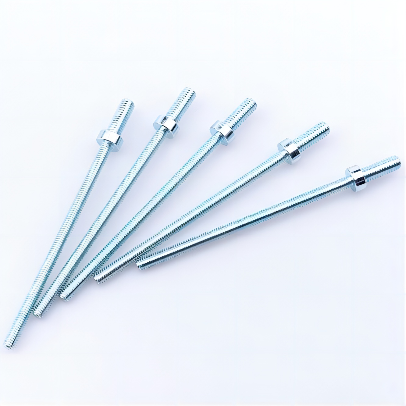 Bulk Double End Threaded Rods with Washer Blue Zinc Plated